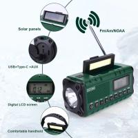 Radio De Emergencia Portátil Con Solar Y Manivela De Crank 10000mAh Con LED Y Cargador USB Luz De Mano Recargable Para Clima NOAA AM FM - details 35
