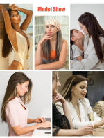 Extensiones De Cabello Sintético 24 Pulgadas Clip in Longas Y Rectas 6 Piezas 16 Clips Color Marrón Rubio Para Mujeres Piezas De Cabello Artificial - details 10