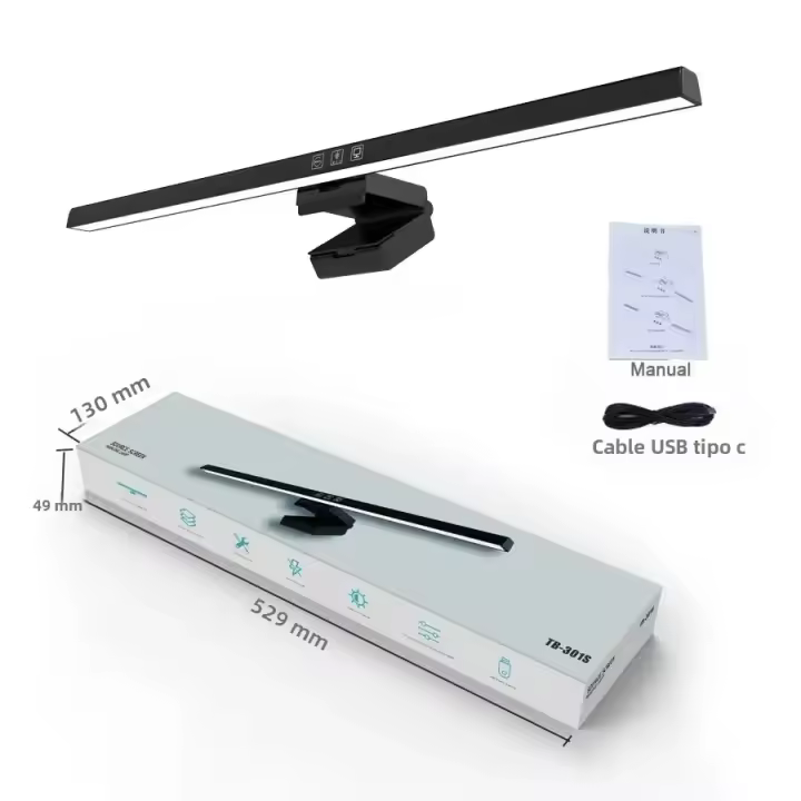 Lámpara De Escritorio LED USB 50CM Luz De Monitor Colgante Para Computadora Protección Ocular Luz Para Estudio Y Lectura - 1