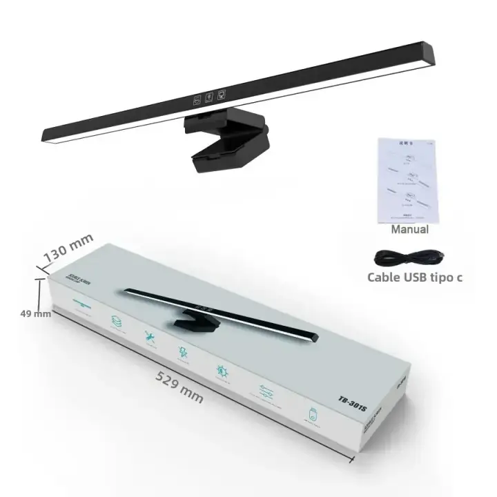 Lámpara De Escritorio LED USB 50CM Luz De Monitor Colgante Para Computadora Protección Ocular Luz Para Estudio Y Lectura - 1