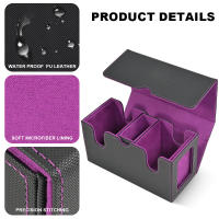 Caja De Cartas MTG Con Dos Ventanas De Exhibición Y Caja De Dados Apta Para 200+ Cartas Doblemente Enseñadas PU Cuero Caja De Cartas Para TCG CCG - details 2