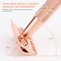 Afeitadora De Seguridad Doble Cuchilla Reutilizable Para Mujeres Y Hombres Con 10 Hojas De Afeitar Metal DE Afeitadora Para Barba Y Cuerpo - details 3