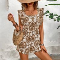 Rompers Sin Mangas Para Mujer Estilo Casual Verano Romper Overalls Con Estampado Moda Pantalones Cortos Ajustados Play Suits - details 7