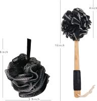 Esponja de Lufa para baño, Cuchillo Corporal para frotar la espalda con Mango Largo de Madera, Esponja de Lufa de mano en un Palo PARA EL Cuerpo, Esponja de baño para exfoliar, - details 4