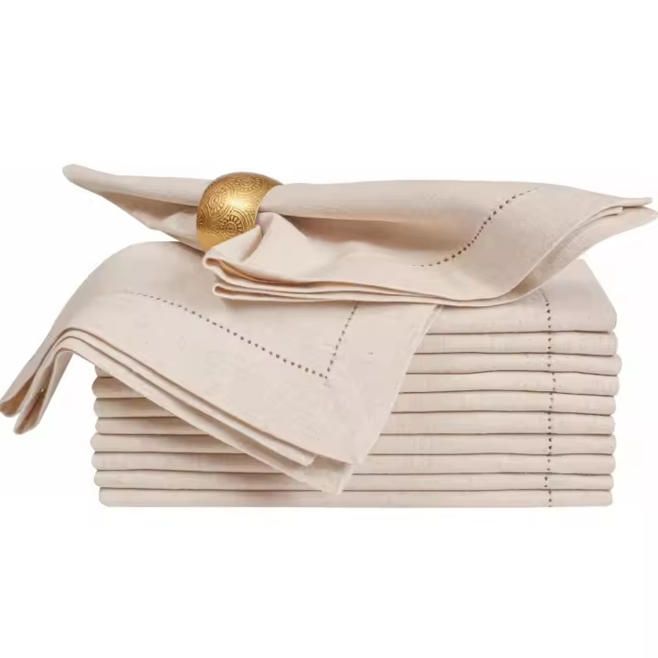 12 Piezas De Paños De Comedor De Lino Flax Hemstitched Lavables Toallas De Mesa Europeas Para Restaurante Y Uso Doméstico - 1