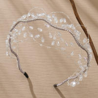 Diadema De Cristal Hecha a Mano Para Mujer Accesorio De Cabello Perla Tiaras De Boda Y Cumpleaños Joyería De Pelo Para Fiesta Involucración - details 4