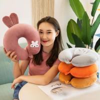 Almohada De Viaje Para Niños Y Adultos Con Diseño De Dibujos Animados U-Cuadrado Suave De Peluche Corto Portátil Para Siestas Al Aire Libre Y Avión Almohada De Cuello Con Funda De Algodón Poliéster - details 0