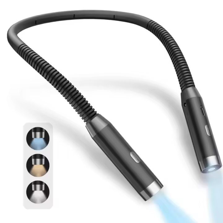 Luz De Lectura Para El Cuello Luz De Libro Portátil Recargable USB Flexible Y Duradera Iluminación LED Para Lectura En Cama - 1