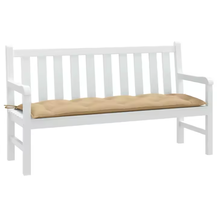 vidaXL Cojín para banco de jardín tela beige melange 150x50x7 cm - 1