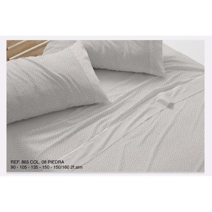Juego sabanas Tela estampada Dorvel Burrito Blanco modelo 865 color Piedra c.08 - 1