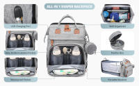 Bolsa de almacenamiento de Doble Capa para Mamá con cambiadores, juguetes, mochila de viaje para pantalones Bolso de Piel sintética para Madre de Bebe, 15,5x12,5x7,5 pulgadas, A Bolso de cuero para mi, de Bebe Cochecito (dark Azul, Pink) - details 2