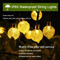 Luces De Cadena Solar LED Para Exteriores 60 Leds Impermeables Con 8 Modos Luces De Globos De Cristal Para Jardín Decoración De Árbol Fiesta Patio - details 1