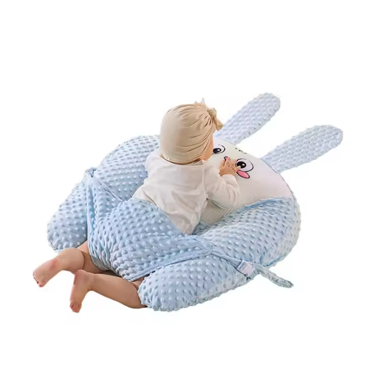 Frijol Azul almohada de escape de terciopelo Bebe inclinado a dormir Bebe Avión Cabeza para prevenir vómitos - 1