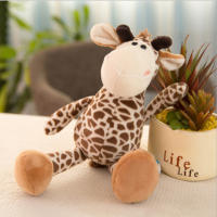 Muñeco De Peluche De Animal De Bosque Giraffa Elefante Mono León Tigre Juguetes Para Niños Actividades Regalos Juguete De Peluche Giraffa - details 2