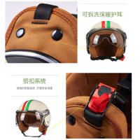 Casco De Motocicleta Vintage TT&COCASCOS Con Visera 3/4 Abierto Retro Para Scooter Y Moto Abs Material Hombre Peso 1kg - details 13