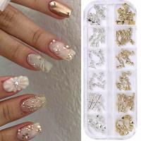 12 Grillas De Encantos De Uñas Punk Metálicos Con Rosas Florales Doradas Y Plateadas Joyería Vintage Para DIY Accesorios De Decoración De Jardín - details 0