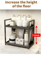 Estante De Contado Multifuncional De 2 Niveles En Negro Y Blanco Para Almacenamiento De Cosméticos En Baño Y Especias En Cocina Capacidad Grande - details 2