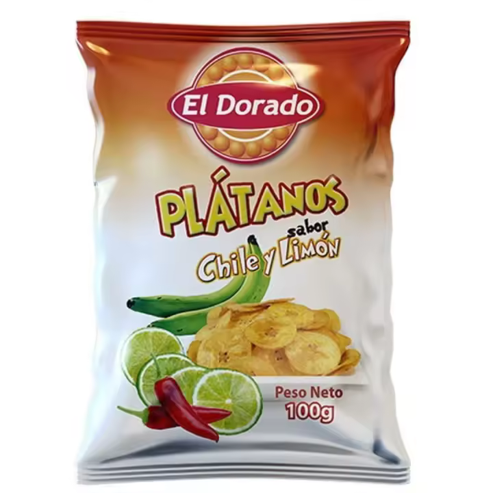 Platanos chile y limón 100g- marca el dorado- sabor chile y limón Envío Rápido - Compra Online - 1
