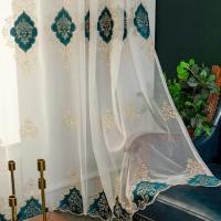 Cortina De Tules Bordadas Elegantes Con Flores Para Sala De Estar Y Dormitorio Voile Transparente Lujo Cortina De Encaje Para Ventanas Francesas - details 6