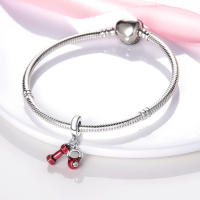 Encanto De Colgante De Árbol De Familia Platinado En Plata Para Pulsera De Bangle Y Collar DIY Regalo Con Doble Vuelo Aéreo - details 95