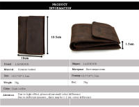 Cartera De Cuero Genuino Para Hombre Pequeña Y Delgada Con Bolsillo Monedas Portatarjetas Vintage Bolsa Para Dinero - details 0