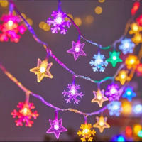 Guirnalda De LED Para Navidad 1M-30M Estrellas Y Copos De Nieve Luces De Hadas Adornos Para Decoración De Árbol De Navidad Y Fiestas En Casa - details 1