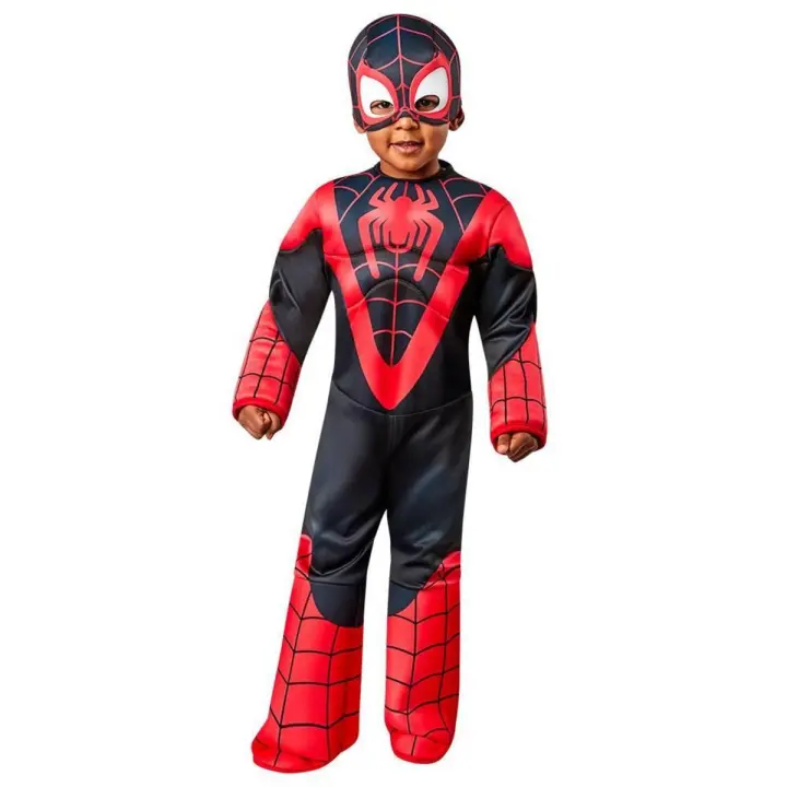 Disney  Disfraz Miles Morales Spidey and friends infantil. Jumpsuit deluxe acolchado con detalles impresos, cubrebotas y máscara - 1