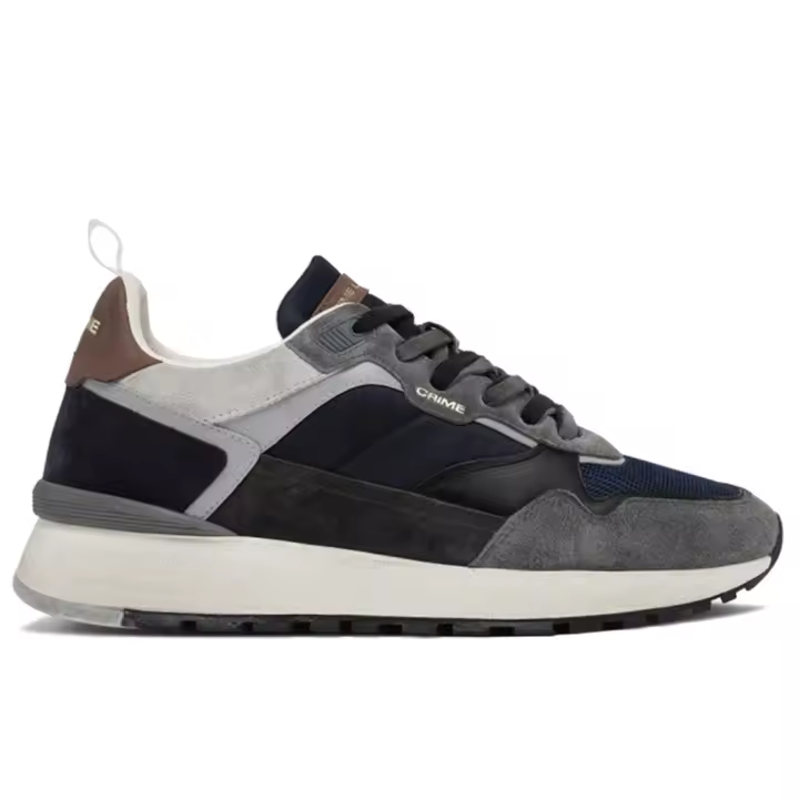 Lunar Azul y Gris de Piel y vestido Técnico Sneaker de Hombre Crime 15600 AA7.40 - 1