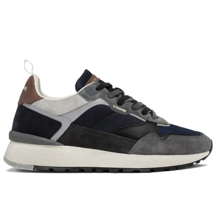 Lunar Azul y Gris de Piel y vestido Técnico Sneaker de Hombre Crime 15600 AA7.40 - 1