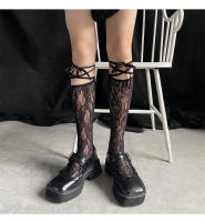 Calcetines Largos De Pies Descalzos Para Mujer Estilo Lolita Japonés Calcetines De Rodilla JK Con Tirantes Y Encaje Suave Y Transpirable Para Otoño E Invierno - details 9