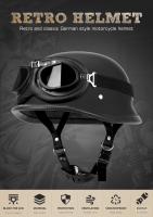 Casco De Motocicleta Medio De Cuero Aleman Vintage Casco Moto Moto Pilot Biker DOT Certificación Unisex Tamaños S-XXL - details 1