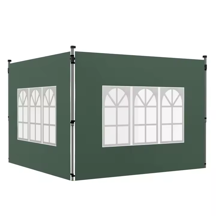 Outsunny 2 Paredes Laterales para Carpas de 3 x 3 / 3 x 4 m, 295x195 cm, Paredes Laterales de Repuesto para Cenador de Tela Oxford con Ventana, para Jardín, Exteriores, Fiestas - 1