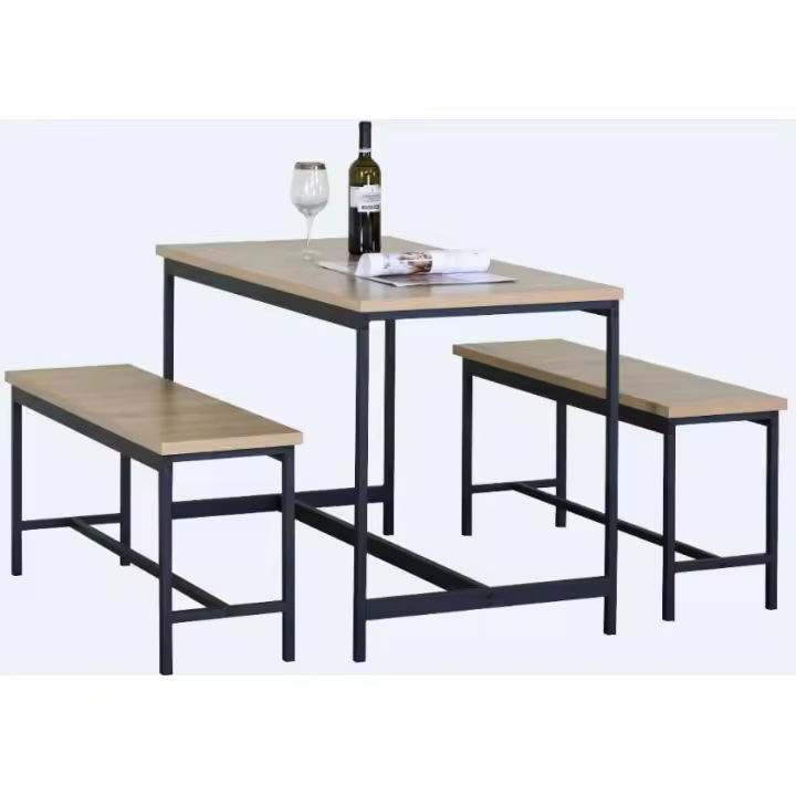 DUPI Conjunto mesa de Cocina para 4 Personas EASY  – Mesa y banco de Madera y Metal, Diseño Compacto y Moderno, Fácil Montaje 110x60x75 cm - 1