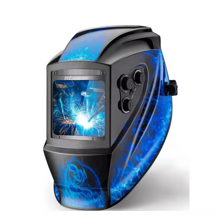 Casco de Soldadura automática - Máscara de Soldadura de Oscurecimiento Automático Solar de Gran Vista (100 x 97 mm) DIN 9-13 con 5 Lentes para ARC TIG MIG/mag Grinding - 1