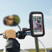 Soporte De Teléfono Móvil Para Motocicleta Impermeable Con Bolsa Y Montura Universal Diseño De Visera Solar Giratorio De 360 Grados Para Navegación En Bicicleta Accesorio Ajustable - details 3