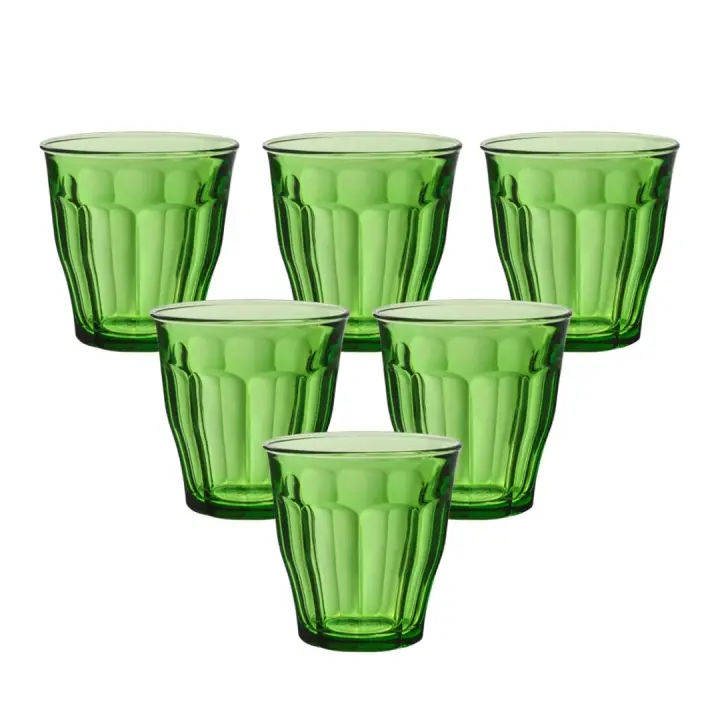 STARLEY-Set 6  de Vasos Duralex Picardie Cristal 250 ml,310cc ,Verde - 1