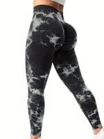 Leggings De Yoga Para Mujer Con Cintura Alta Estampado De Encaje Scrunch Butt Talla Elástica Técnica De Nylon Sin Costuras - details 5