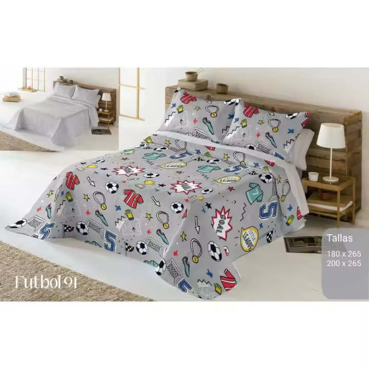 Colcha Bouti estapada para niño y niña . Cubrecama Infantil, Primavera, Verano y Otoño. Fina y ligera. - 1