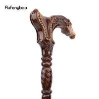 Bastón De Madera Marrón De Caballo Moda Caminante Decorativo Vampire Cospaly Fiesta Mace Varita Halloween Crosier 93cm - details 6