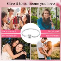 Pulsera De Plata 925 Para Mujer Con Cierre Original Y Cadena De Serpiente Adecuada Para Colgar Charm Brillo Zirconia Pulsera Clásica Para Fiestas - details 0