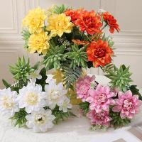 Decoraciones De Flores Artificiales Dahlia Y Suculentas Para Casa Fiesta Boda Aniversario Adornos Florales Falsas Para Decoración Interior - details 0
