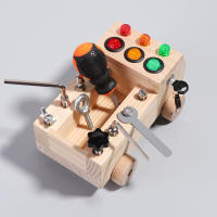 Juguete De Educar Montessori Para Niños Tablero Ocupado Con Interruptor De Madera LED Juego De Herramientas Con Tornillos Y Juntas Educativo Para Edad Preescolar - details 5