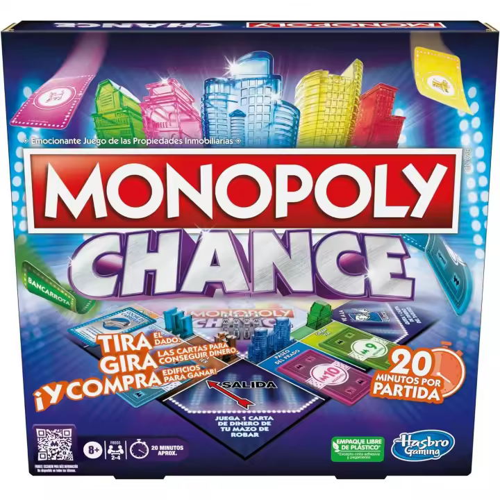 Juego de Mesa Monopoly Chance - Partidas rápidas - Juego Familiar para 2 a 4 Jugadores - Se Juega en 20 Minutos (Versión en Español) - 1
