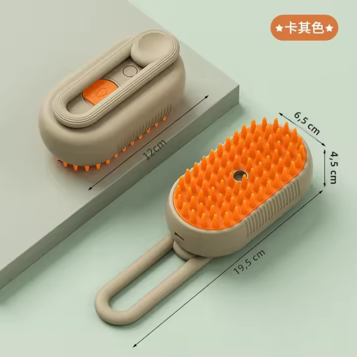 Cepillo De Vapor Para Gatos Y Perros 3 En 1 Eléctrico Con Misting Para Masaje Y Aseo De Mascotas Eliminador De Pelos - 1