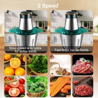 Picadora de carne Eléctrica, picadora de Alimentosmultitifción de 2 velvidades con contenedor y Cuchillas de Maple inoxidable de 3 litros, batidora picadora de verduras Manual de 110 W, para - details 4