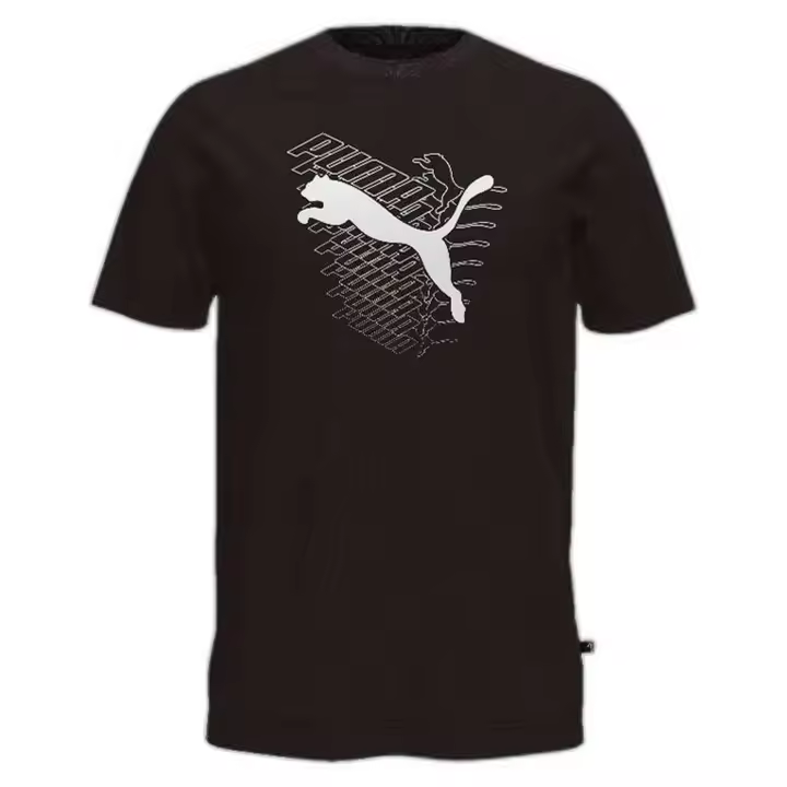 Camiseta de Manga Corta Puma Graphics Cat para hombre en color negro - 1