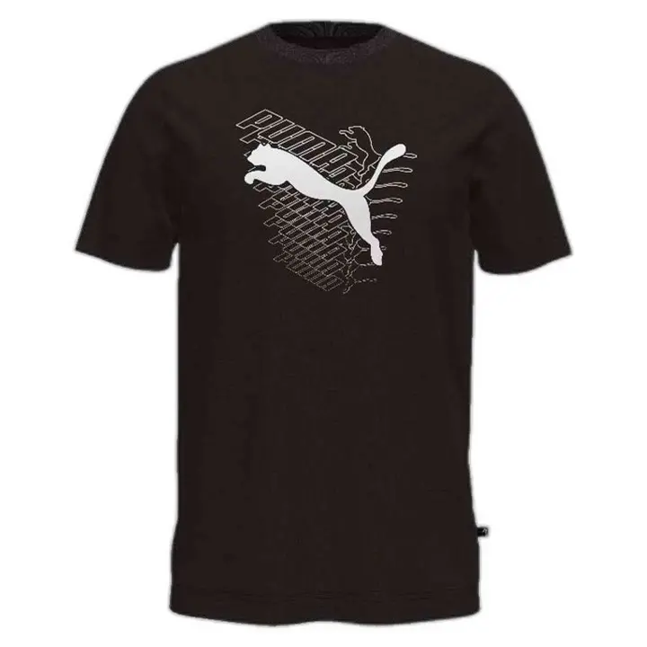 Camiseta de Manga Corta Puma Graphics Cat para hombre en color negro - 1