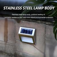 Lámpara De Pasillo Solar En Acero Inoxidable 3LED Impermeable Y Anticorrosión Para Jardín Cepillo De Pared Luz Ambiental - details 3