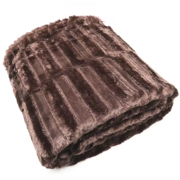 Manta de Piel Sintética Súper Caliente para Cama y el Sofá, Manta Lujosa Decorativa Medida 130 x 160 cm, Manta Acogedora Ultra Suave al Tacto Efecto Pelo - 1