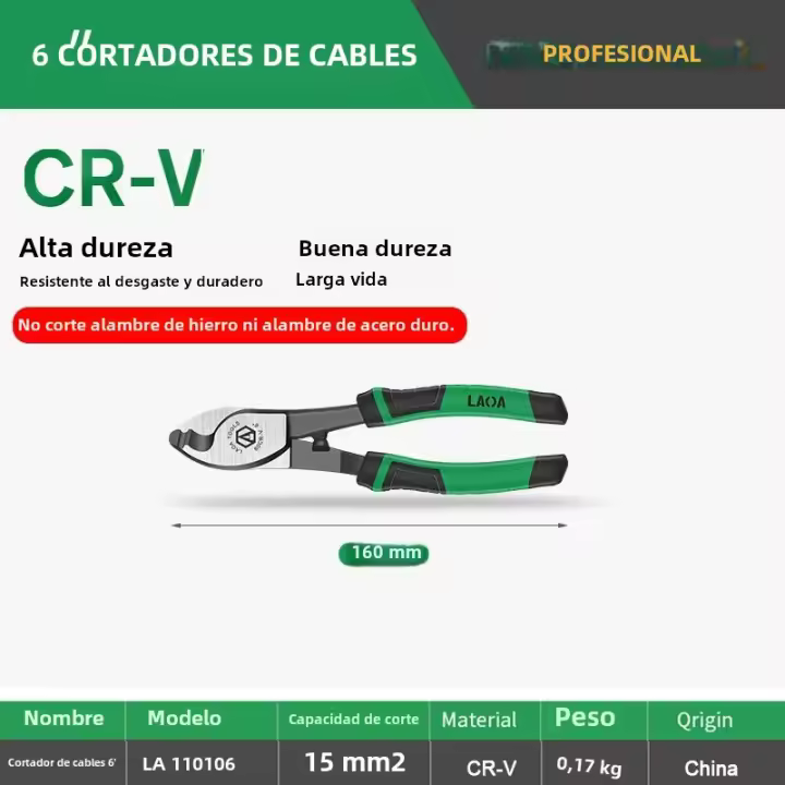 Tijeras Multifuncionales LAOA De Acero CR-V Para Cortar Cables Y Destornillar Herramienta Eléctrica Con Mango De Goma 6/8/10 Pulgadas - 1